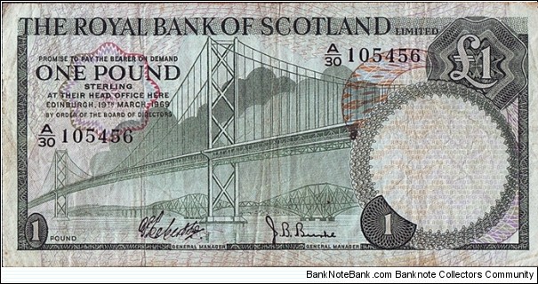 Scotland 1969 1 Pound. Banknote