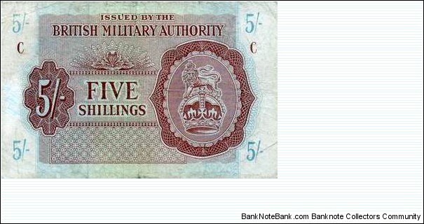 British Military Authority 5 SHILLINGS Banknote