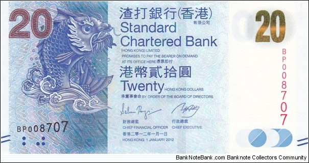 Hong Kong P297b (20 dollars 1/1-2012) Banknote