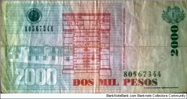 Banknote from Colombia year 2010