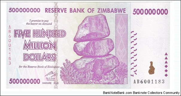 500.000.000 Dollars Banknote