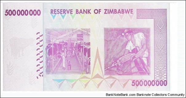 Banknote from Zimbabwe year 2008