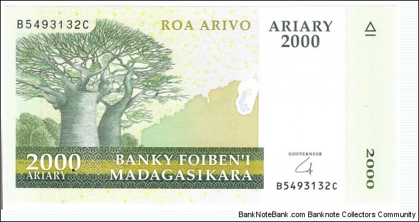 2000 Ariary Banknote