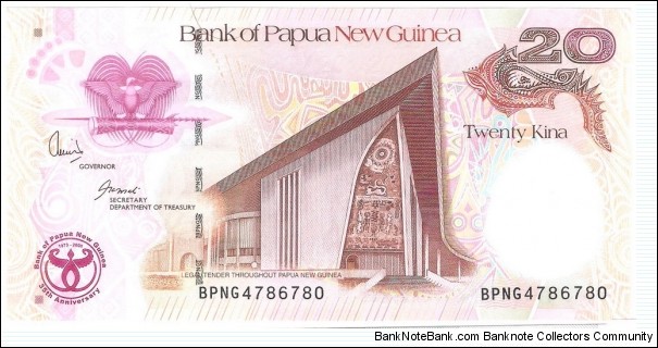 20 kina(Bank of Papua New Guinea 35th Anniversary 2008) Banknote