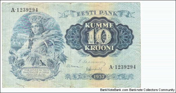 10 Krooni(1937) Banknote
