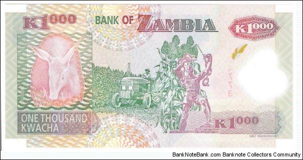 Banknote from Zambia year 2011