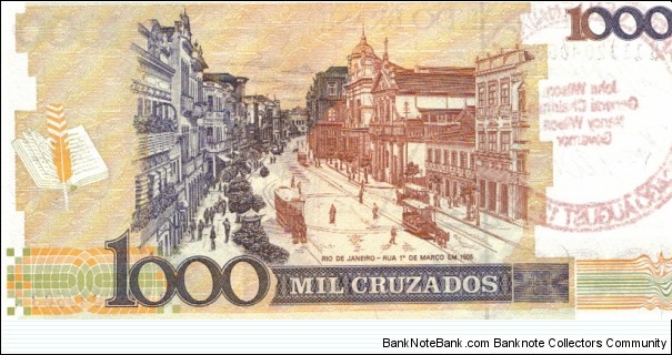 Banknote from Brazil year 1991