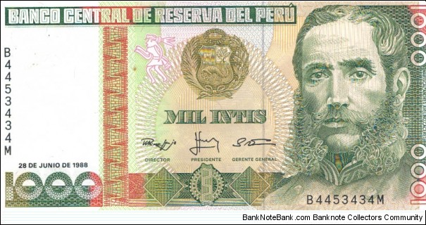 1000 Intis Banknote