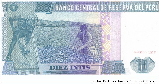 Banknote from Peru year 1987