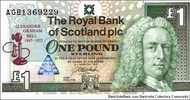 1 Pound = Alexander Graham Bell Banknote