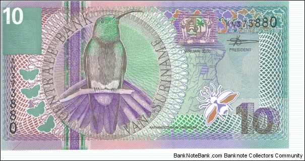 Banknote from Suriname year 2000