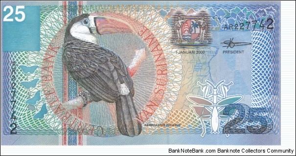 Banknote from Suriname year 2000