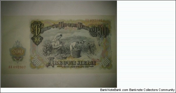BULGARIA 200 LEVA - UNC - Old BIG SIZED - Extremely RARE CURRENCY
 Banknote