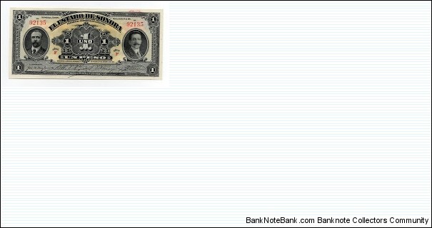 1 Peso El Estado de Sonora Banknote