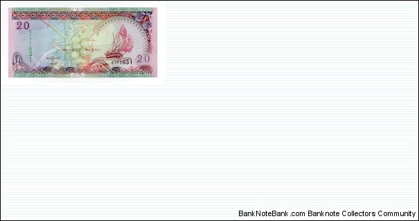 20 RUFIYAA MALDIVES MONETARY AUTHORITY Banknote