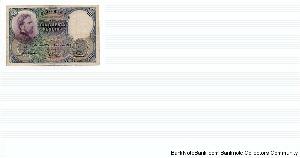 50 PESETAS BANCO DE ESPANA Banknote