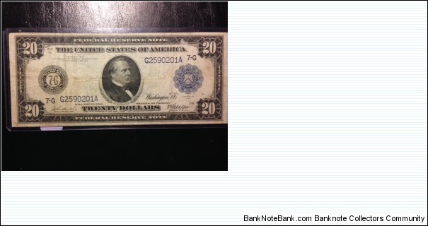 A nice early $20 FRN with the Burke-McAdoo signature combination. Banknote