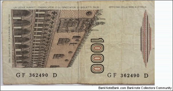 Banknote from Italy year 1982