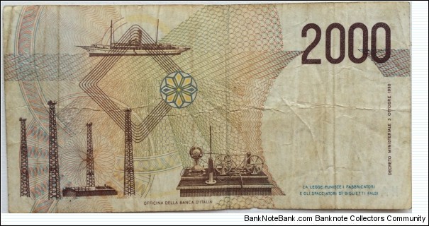 Banknote from Italy year 1990