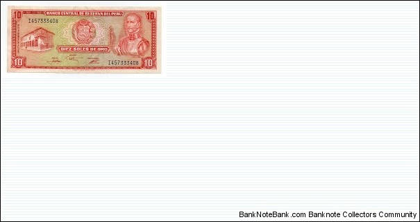 10 Soles Banco de Central Reserva del Peru Banknote