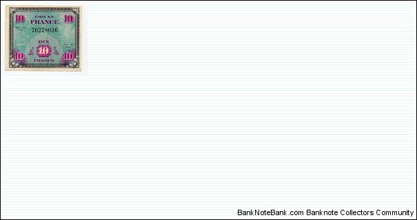 10 Francs Allied Military Currency Banknote