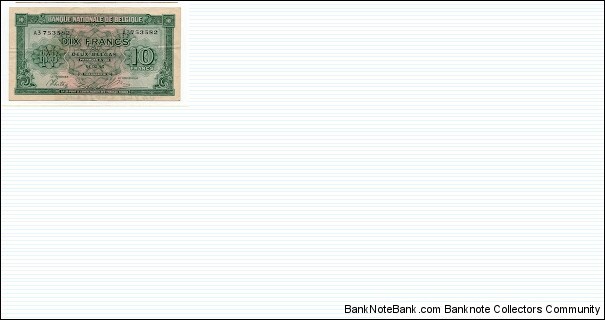 10 Francs National Bank of Belgium Banknote