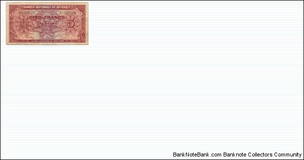 5 Francs National Bank of Belgium Banknote