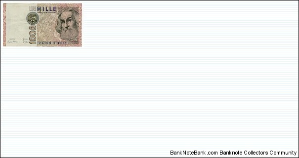 1000 Lire Bank of Italy P109 Banknote