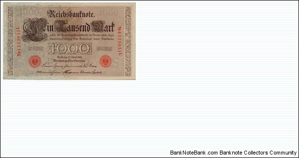 Banknote from Germany year 1910