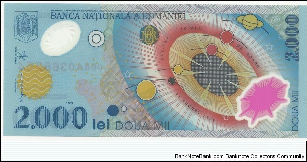 Romania 2000 Lei 1999 Banknote