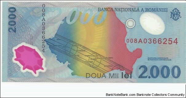 Banknote from Romania year 1999