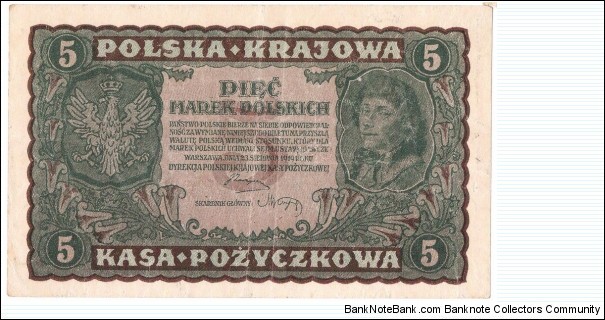 5 Marek(1919) Banknote