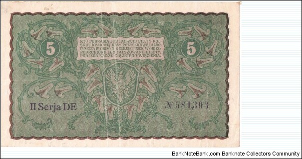 Banknote from Poland year 1919