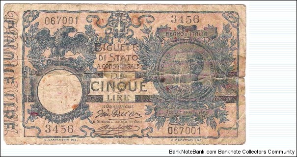 5 Lire(1914) Banknote