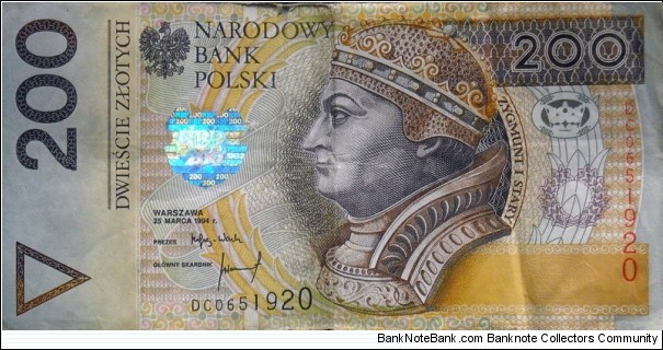 Poland 200 złotych
DC0651920 Banknote