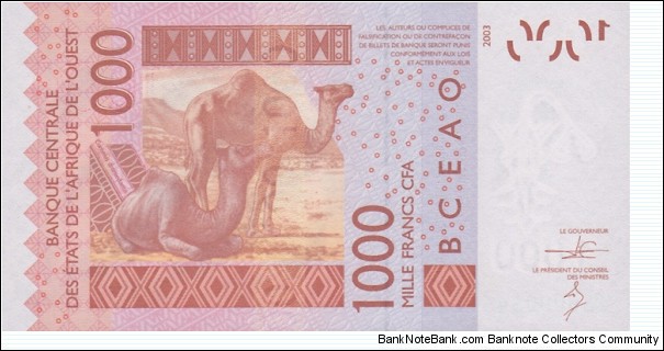 Banknote from West African States year 2003