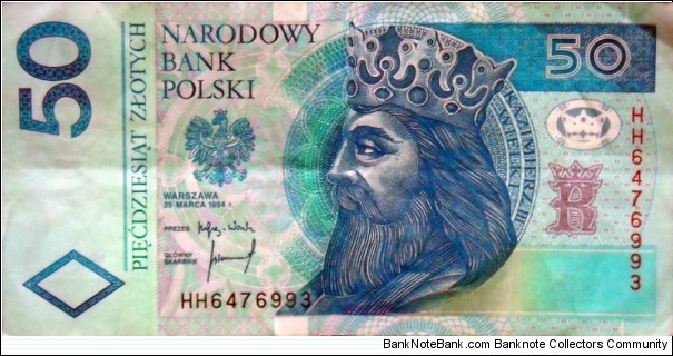 50 złotych 
HH 6476993 Banknote