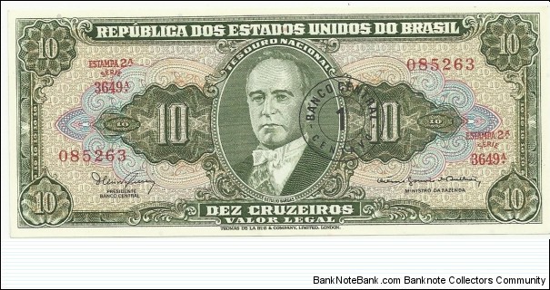 Brasil 1 Centavos-10 Cruzeiros Serie A Estampa2 Banknote
