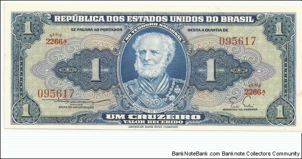 Brasil 1 Cruzeiro Serie A Banknote