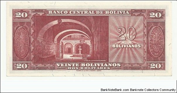 Banknote from Bolivia year 1945