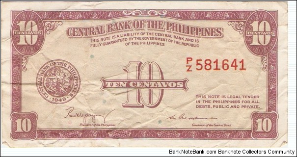 10 Centavos Banknote