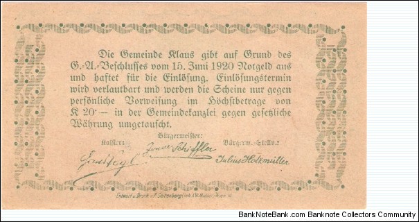 Banknote from Austria year 1920