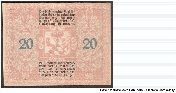 Banknote from Austria year 1920