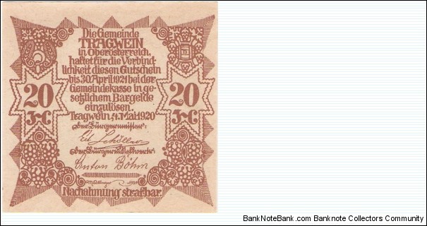 Banknote from Austria year 1920