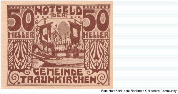 Notgeld Traunkirchen 50 Heller Banknote