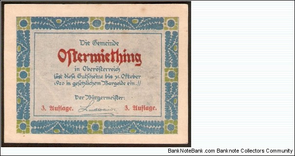 Banknote from Austria year 1920