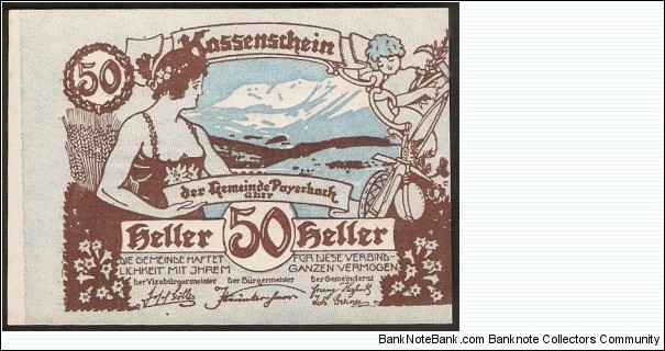 Notgeld Kassenschein 50 Heller Banknote
