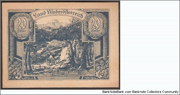 Notgeld Kassenschein 20 Heller Banknote