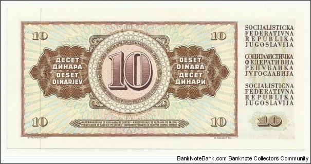 Banknote from Yugoslavia year 1968