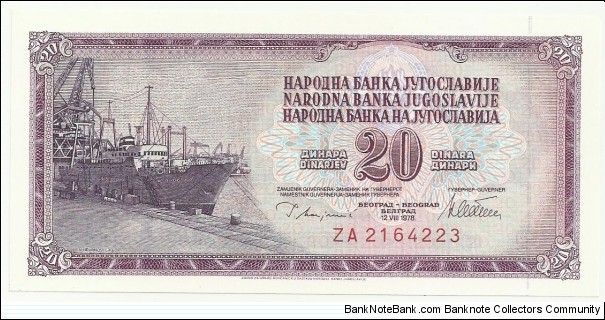 YugoslaviaBN 20 Dinara 1978 Banknote